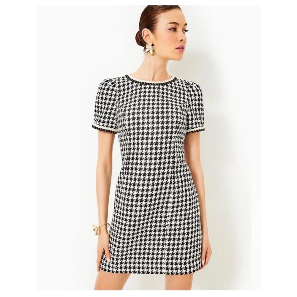 NWT Lilly Pulitzer Doriane Boucle Shift Sequin Houndstooth dress Sz 4